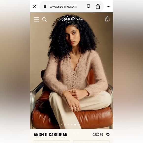 Sezane Women's V-Neck Sweater in Soft Brown - Picture 8 of 8